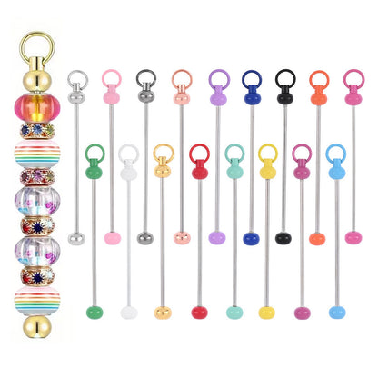 Metal Blank Bar Beadable Keychain Set