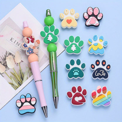 Dog Paw Silicone Focal Beads