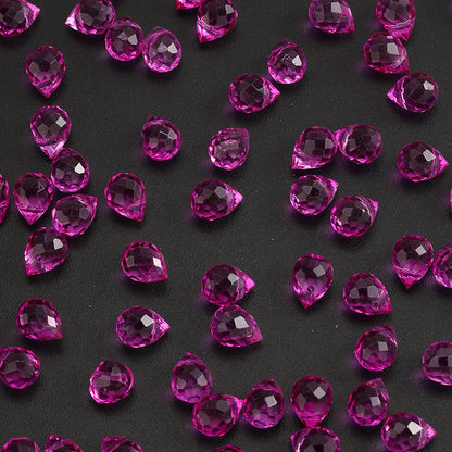 8x10 mm Glitter Strawberry Faceted Glass Beads