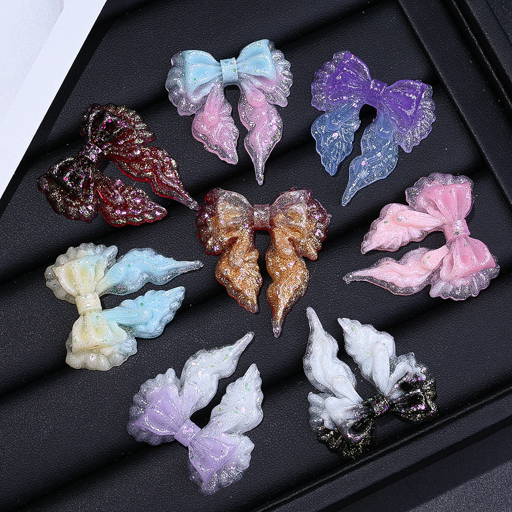 Glow Gradient Bow Resin Patches