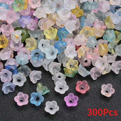 Vintage Bell Flower Base and Glass Bead Set