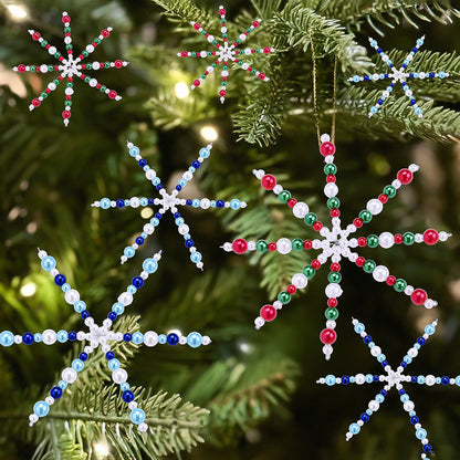 Christmas Snowflake Beaded Decorative Strands