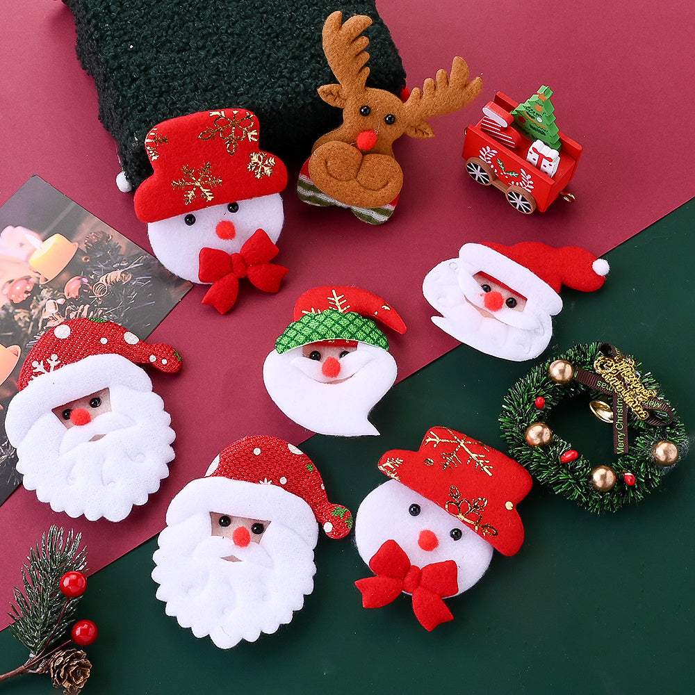 10PCS Christmas Santa Claus & Reindeer Embroidered Patch Set