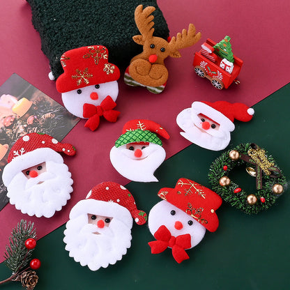 10PCS Christmas Santa Claus & Reindeer Embroidered Patch Set