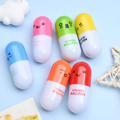 20/30-Piece Creative Vitamin-Shaped Retractable Ballpoint Pens