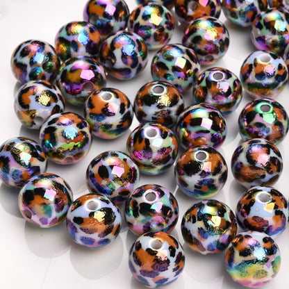 Shiny Leopard Print Acrylic Beads