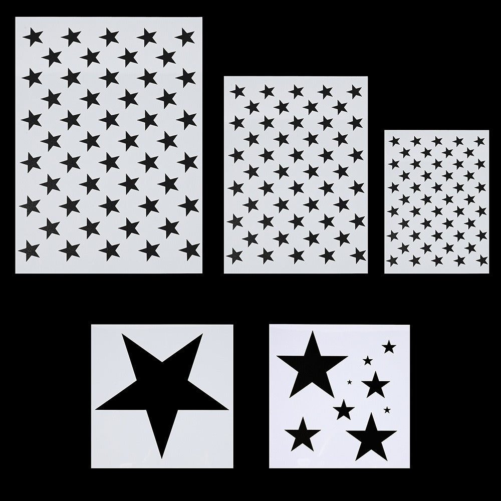 5PCS Multi-Size Star Shape Stencil Template Set