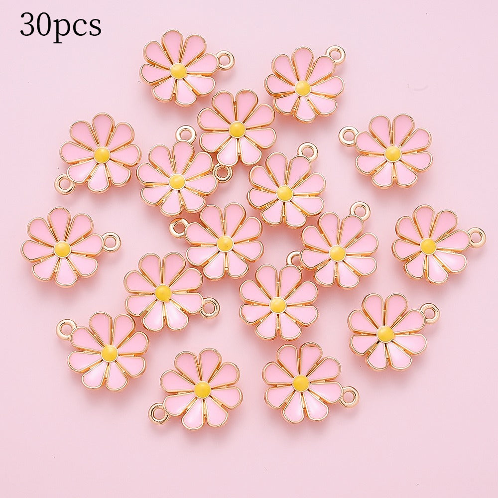 Color Block Daisy Enamel Charms