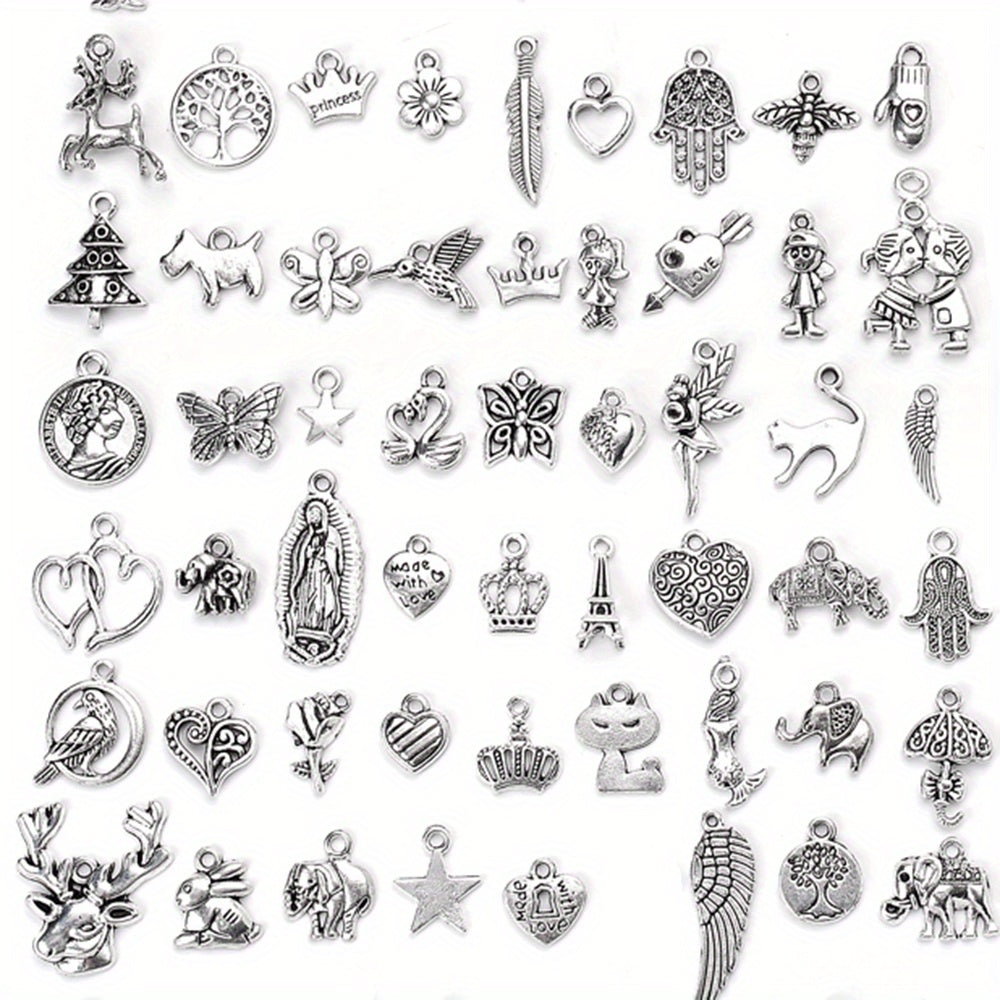 Vintage Silver Charm Beads Set
