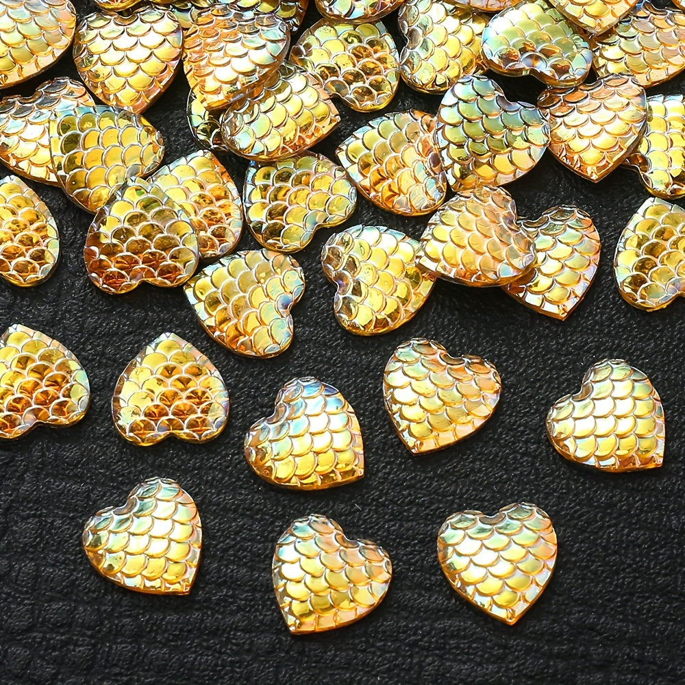 30PCS 12mm Heart-Shaped Serpentine Resin Bead Set