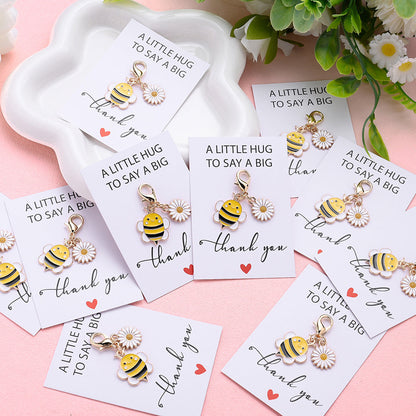 5/10-Set Bee & Daisy Flower Keychain Gift Set