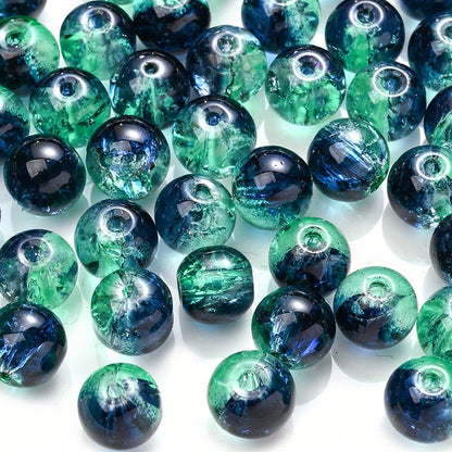 100PCS 8mm Gradient Glazed Flower Bead Set