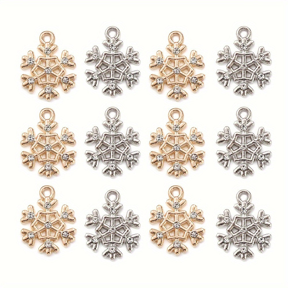Christmas Rhinestone Snowflake Pendant Charms