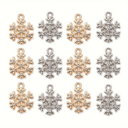 Christmas Rhinestone Snowflake Pendant Charms