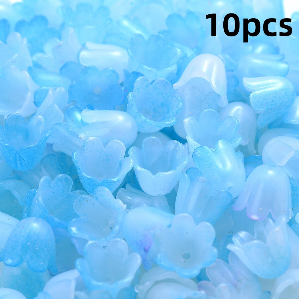 100pcs Colorful Trumpet Flower Beads