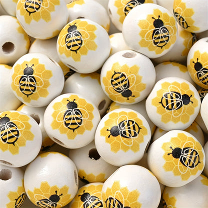 Bee Theme Wooden Beads