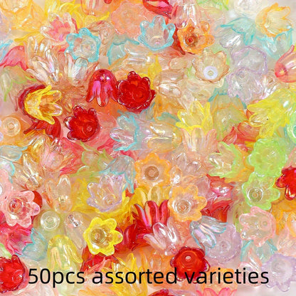 50/100-Piece Multicolor AB Acrylic Lily of the Valley Charms
