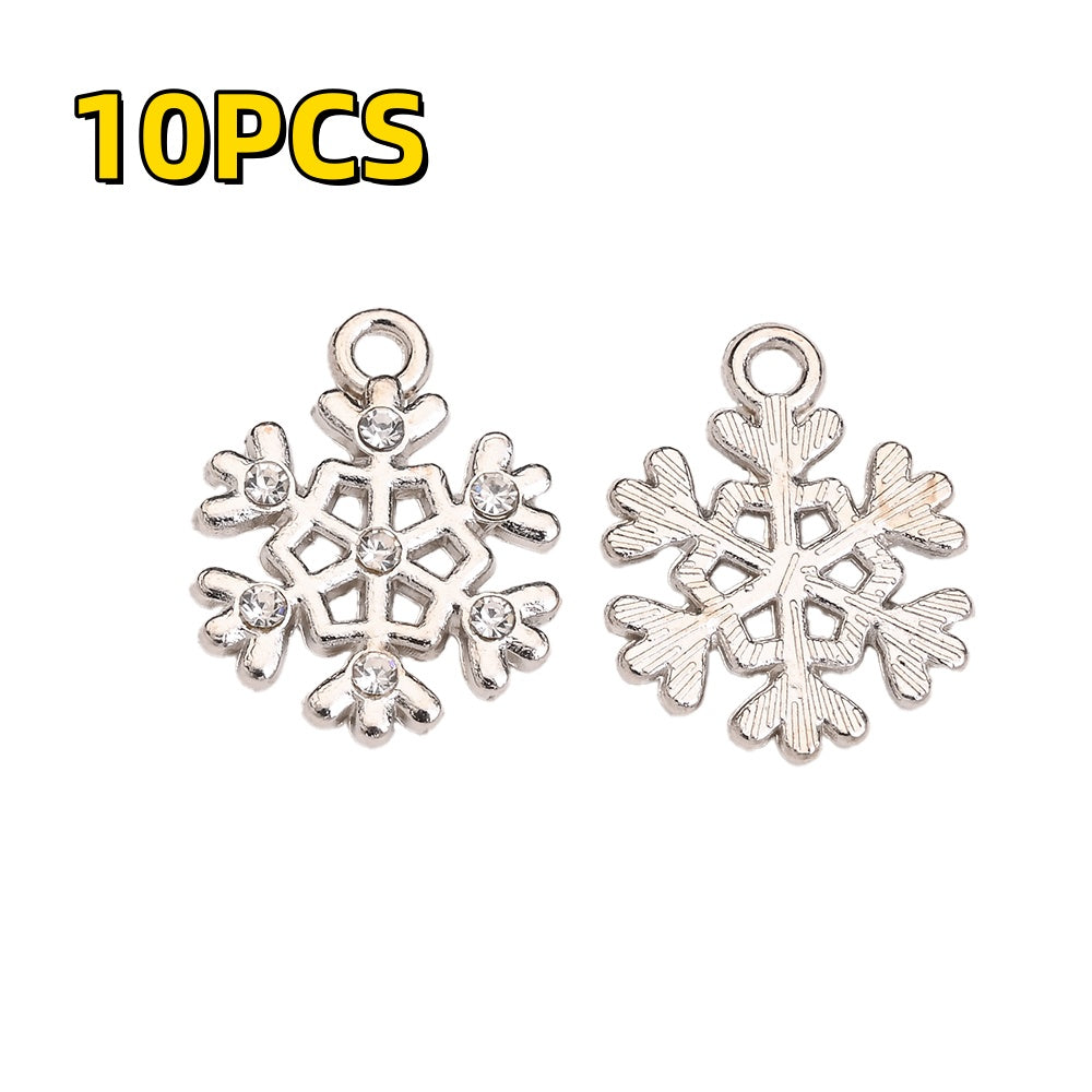 Christmas Rhinestone Snowflake Pendant Charms