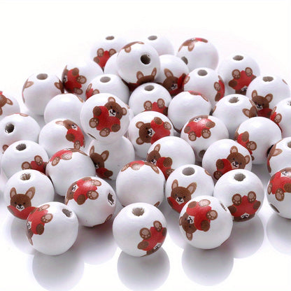 Love Bear Wooden Beads