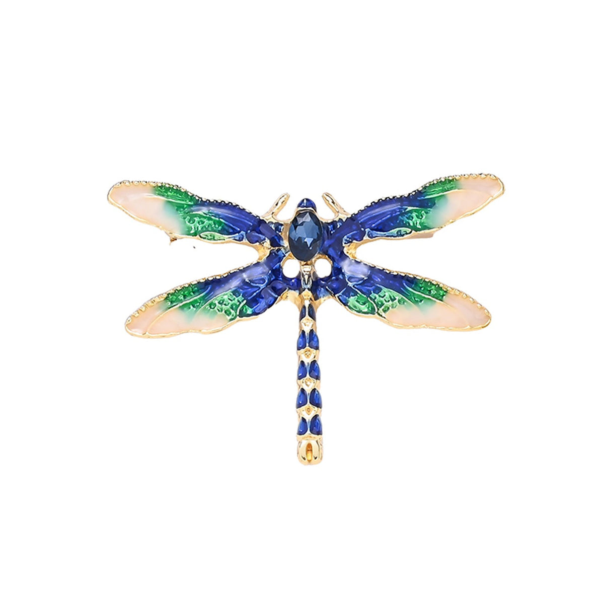 1-Piece Rhinestone Peacock & Enamel Dragonfly Brooch