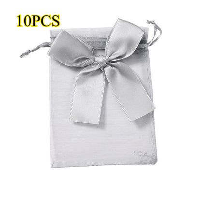 10PCS Organza Drawstring Gift Bag Set with Bowknot
