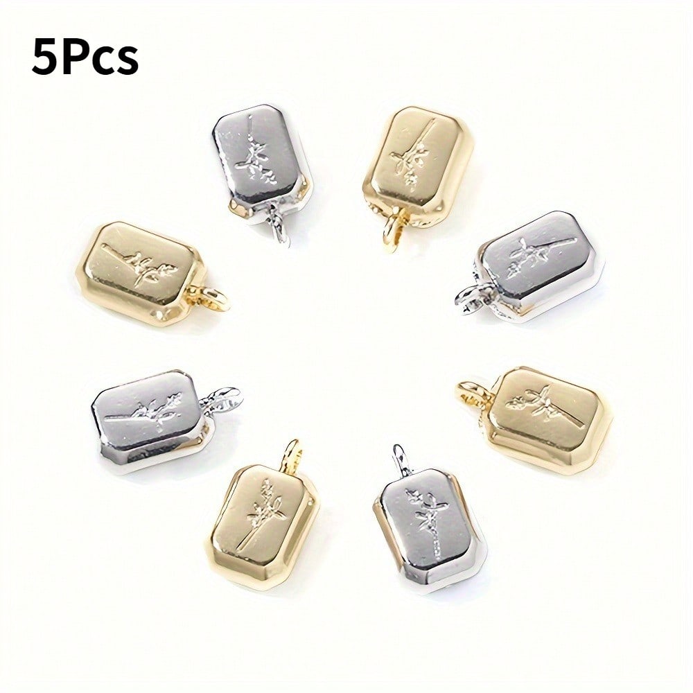 9x15 mm Lavender Alloy Pendant Charms