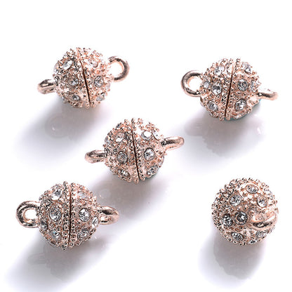 5 Pairs 14×8mm Rhinestone Magnetic Jewelry Clasps