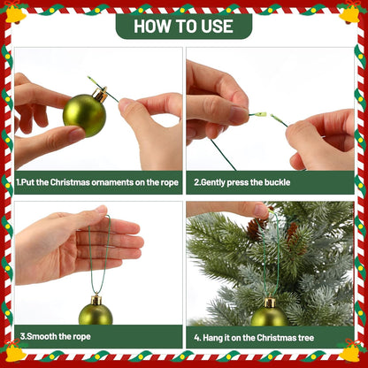 100PCS 20cm Christmas Ornament Hanging Cord Set