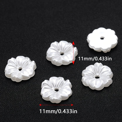 100PCS White Flower-Shaped Acrylic Bead Set