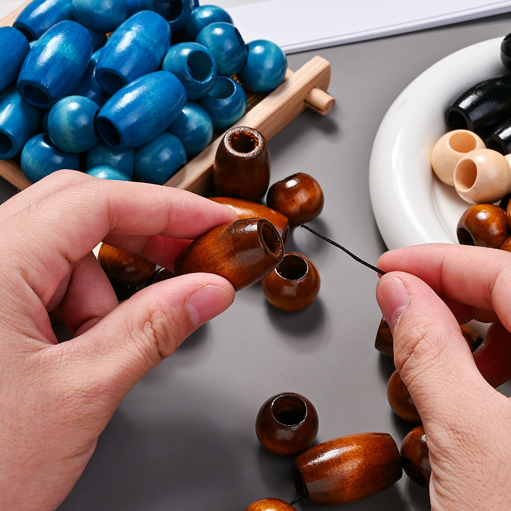 Oval Lotus Wooden Beads