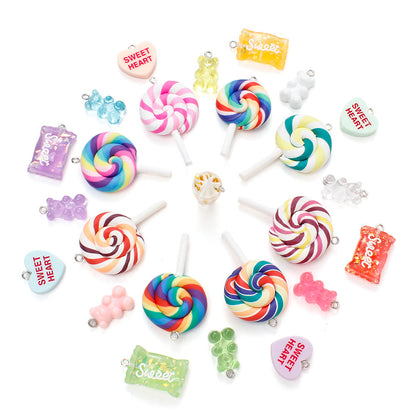 Resin Candy Pendant Charms Set