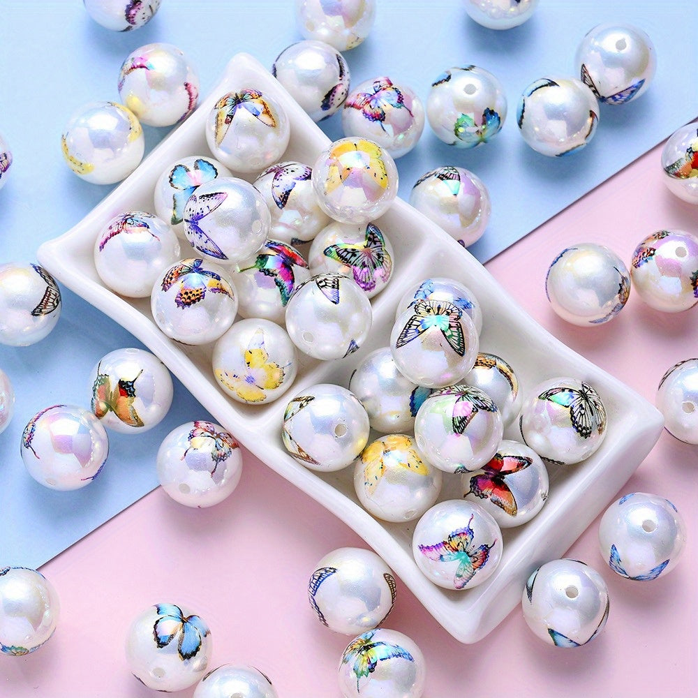 Printed Round Acrylic Beads