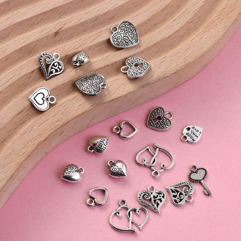 Retro Heart Alloy Pendants