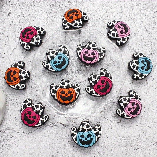 Mixed Color Pumpkin Mask Silicone Spacer Beads