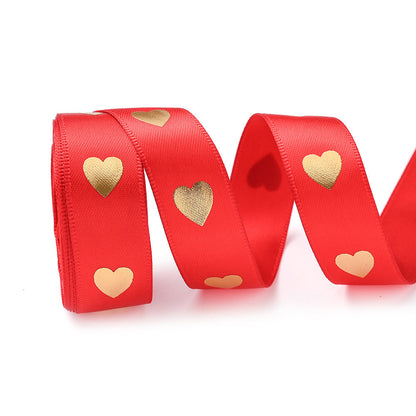 1 Roll 5 Yards Peach Heart Hot Stamping Ribbon