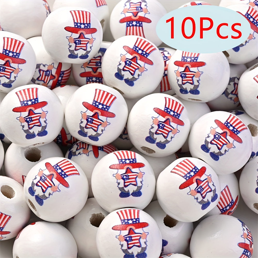 Patriotic Wooden Beads