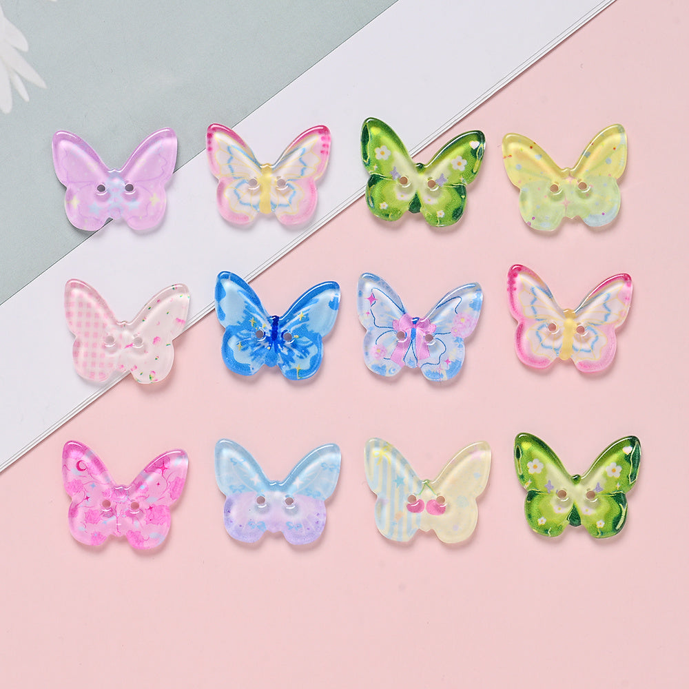 Spring Butterfly Print Sewing Buttons