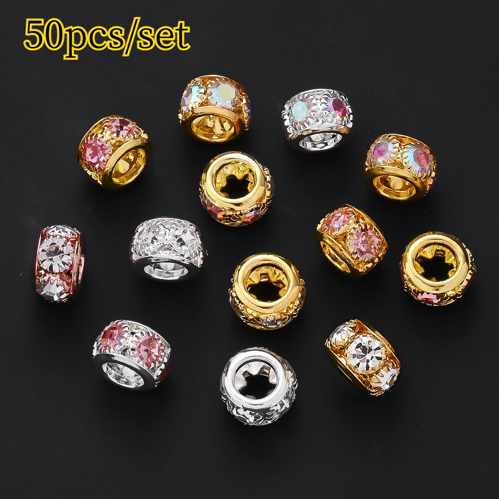 Golden AB Rhinestone Spacer Beads
