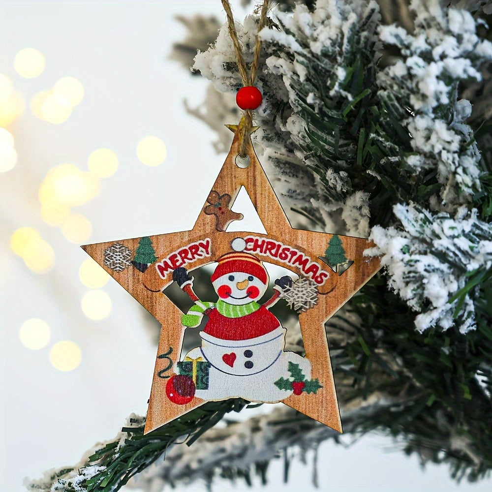 Wooden Merry Christmas Decorative Pendant