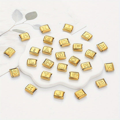 Golden Alphabet Alloy Bracelet Module