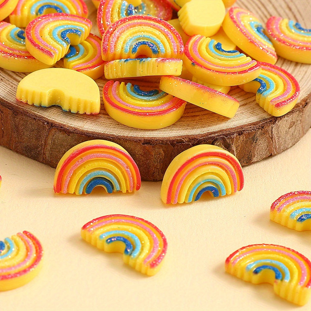 Rainbow Glitter Resin Patches