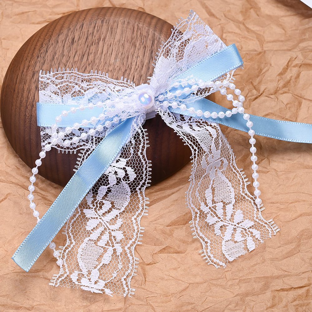 Lace Bow Pearl Butterfly Shoe Clips