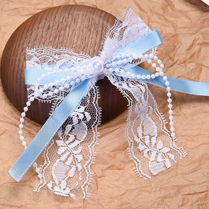 Lace Bow Pearl Butterfly Shoe Clips