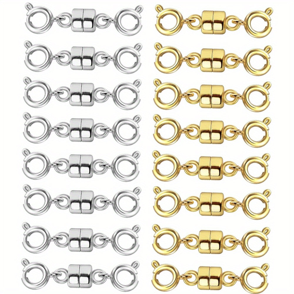 16-Piece Gold & Silver Magnetic Jewelry Clasps