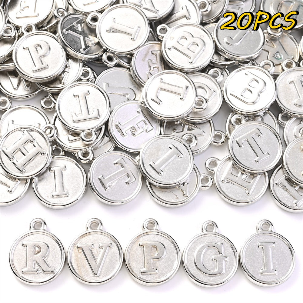 Acrylic Letter Round Pendants
