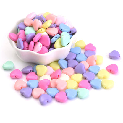 Acrylic Love Heart Beads