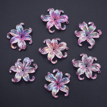 Acrylic AB Iridescent Petal Beads
