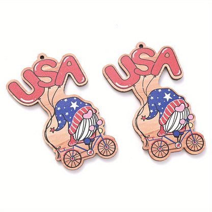 July 4th Patriotic Wooden Chain Charms