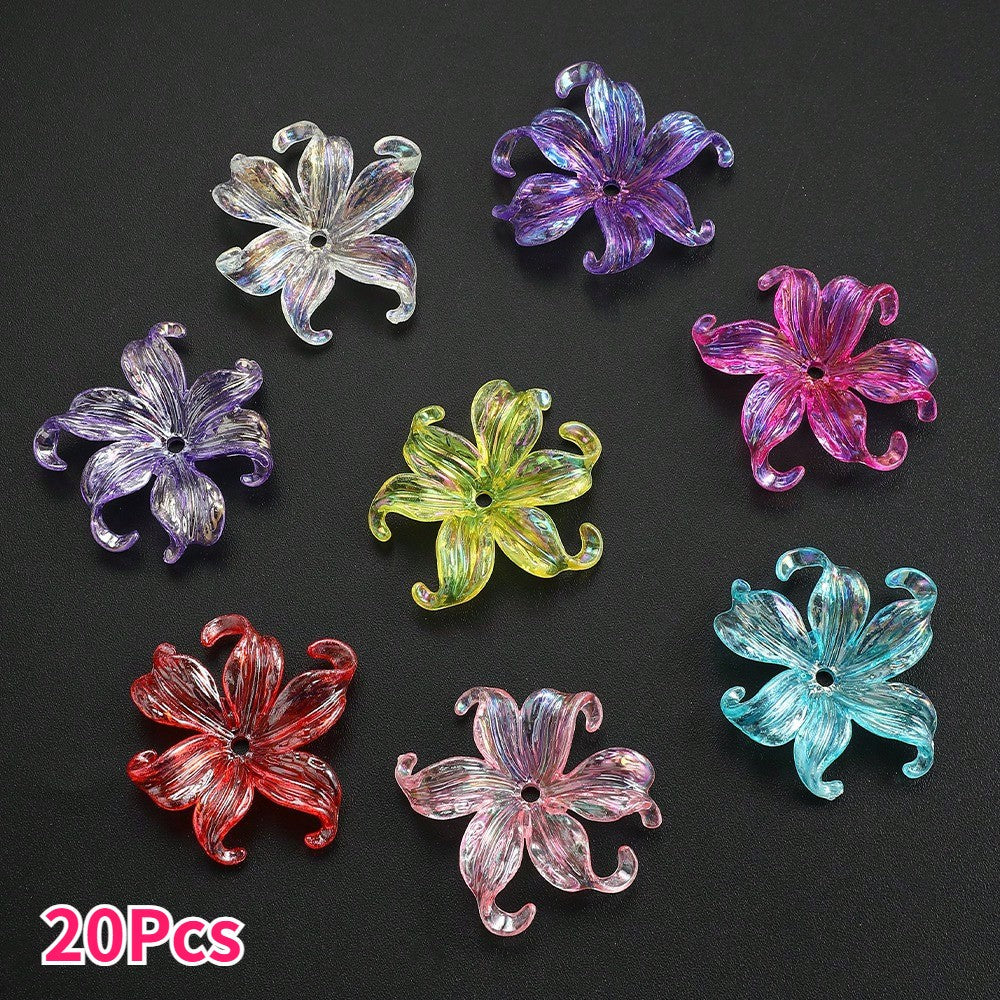Acrylic AB Iridescent Petal Beads