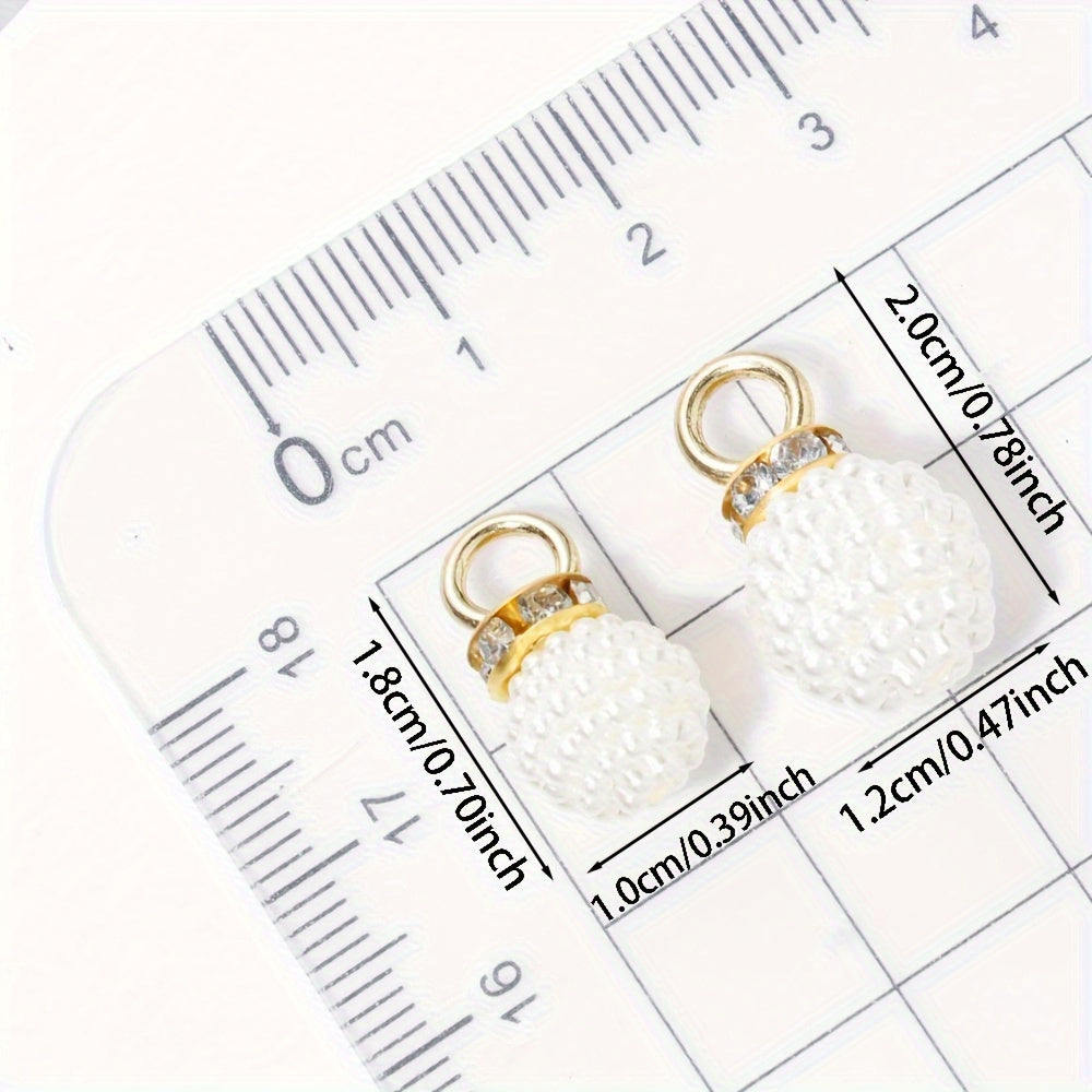 10/20PCS 10/12mm White Glossy Bayberry Acrylic Pendant Set